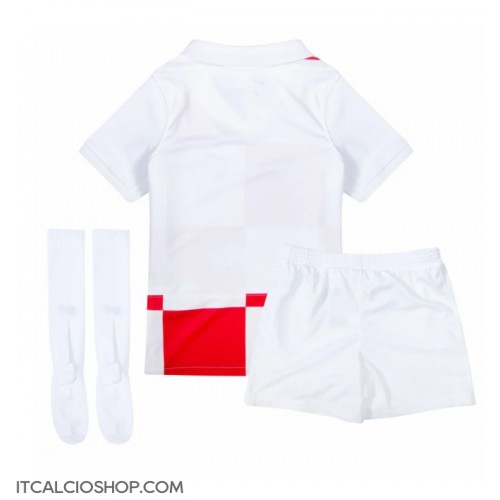 Croazia Prima Maglia Bambino Europei 2024 Manica Corta (+ Pantaloni corti)